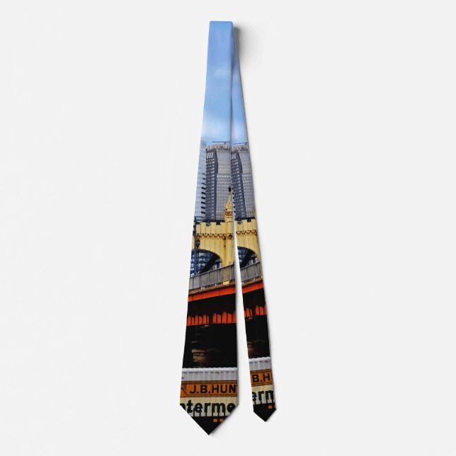 Pittsburgh PA - Train By Smithfield St Bridge Neck Tie (Front)