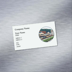 Pittsburgh PA - Train Going By Station Square Business Card Magnet