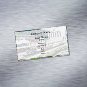 Pittsburgh PA - Train Going By Station Square Business Card Magnet