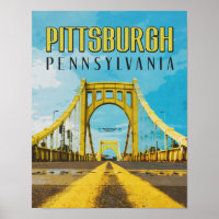 Vintage Inspired Pittsburgh Travel Poster PNC Park / the 