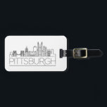 Pittsburgh, Penn Stylized City Skyline Luggage Tag<br><div class="desc">A unique luggage tag representing the beautiful city of Pittsburgh,  Pennsylvania.  This tag features a stylized illustration of the city's unique skyline with its name underneath.</div>