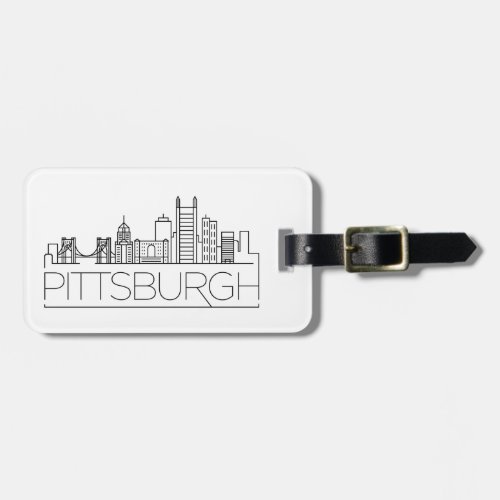 Pittsburgh Penn Stylized City Skyline Luggage Tag