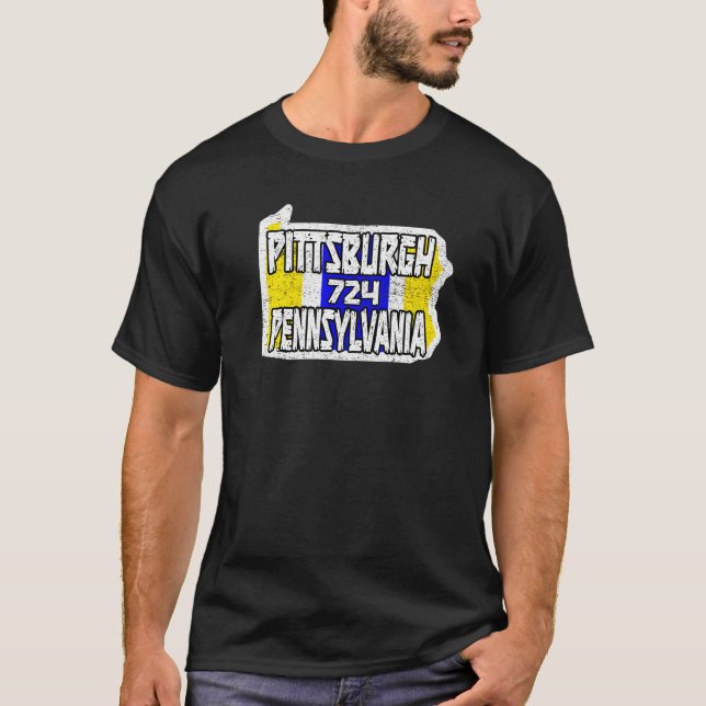 Pittsburgh Pennsylvania 724 Home State City Pride T-Shirt (Front)
