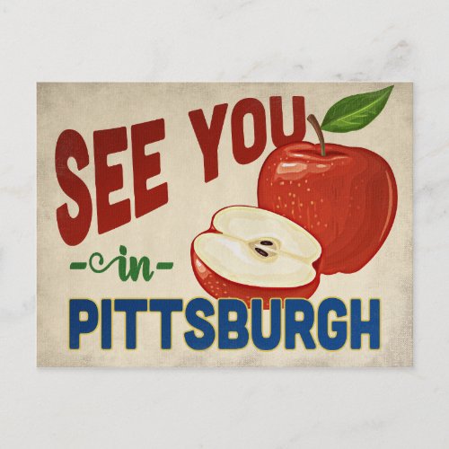 Pittsburgh Pennsylvania Apple _ Vintage Travel Postcard