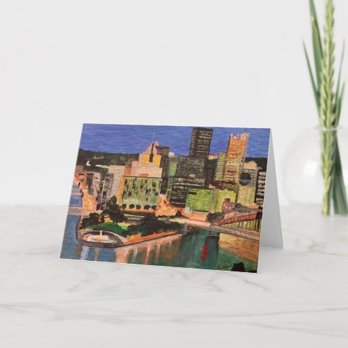 Pittsburgh Pennsylvania Blank Folded Greeting Card