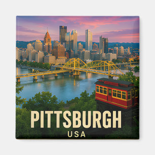 Pittsburgh Pennsylvania Bridges Travel Souvenir Magnet