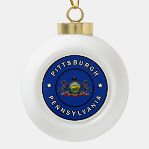 Pittsburgh Pennsylvania Ceramic Ball Christmas Ornament