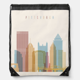 Pittsburgh, Pennsylvania   City Skyline Drawstring Bag