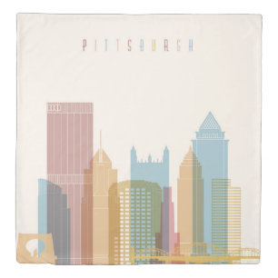 Pittsburgh, Pennsylvania   City Skyline Duvet Cover