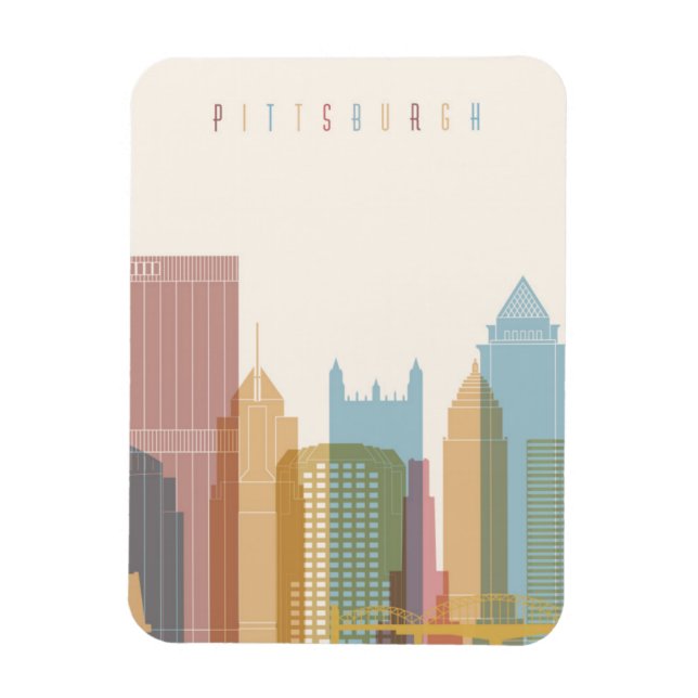 Pittsburgh, Pennsylvania | City Skyline Magnet (Vertical)
