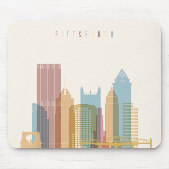 Pittsburgh, Pennsylvania | City Skyline Mouse Pad (Front)