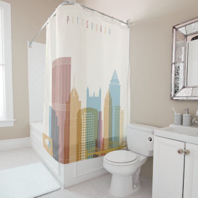 Pittsburgh, Pennsylvania | City Skyline Shower Curtain (In Situ)