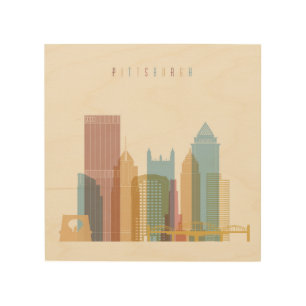 Pittsburgh, Pennsylvania City Skyline Wood Wall Decor