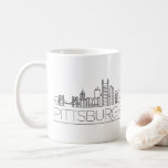 Pittsburgh, Pennsylvania | City Stylized Skyline Coffee Mug<br><div class="desc">A unique mug representing the beautiful city of Pittsburgh,  Pennsylvania.  
This mug features a stylized illustration of the city's unique skyline with its name underneath.</div>