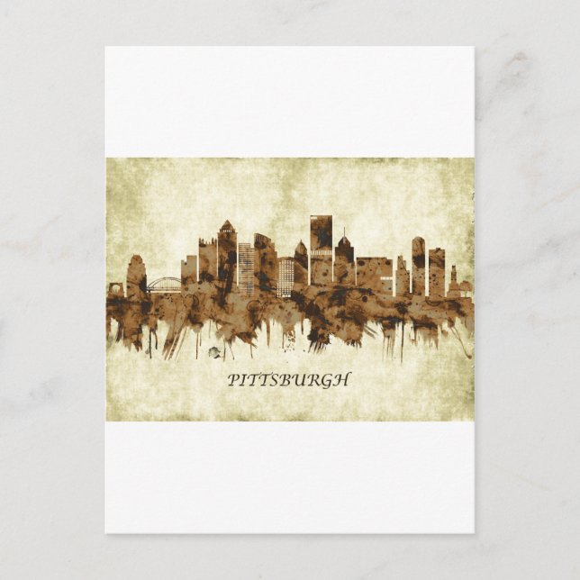 Pittsburgh Pennsylvania Cityscape Holiday Postcard (Front)