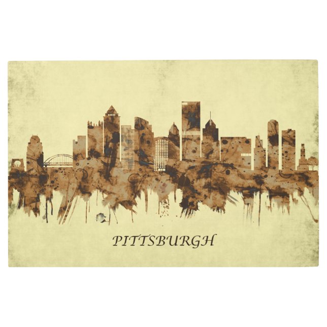 Pittsburgh Pennsylvania Cityscape Metal Print (Front)
