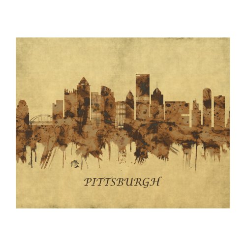 Pittsburgh Pennsylvania Cityscape Wood Wall Art