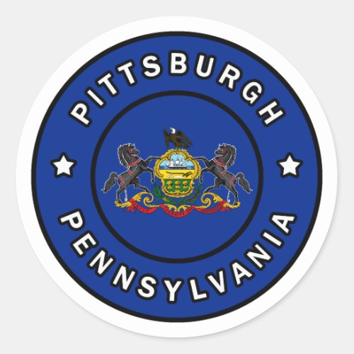 Pittsburgh Pennsylvania Classic Round Sticker