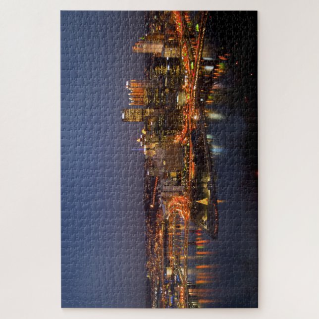 Pittsburgh, Pennsylvania Downtown Night Time River Jigsaw Puzzle (Vertical)
