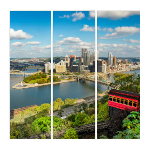 Pittsburgh Pennsylvania Duquesne Incline  Triptych