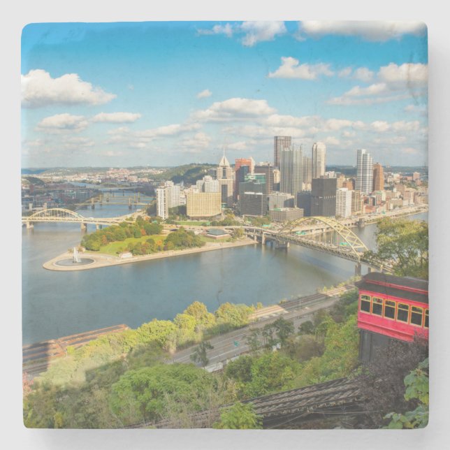 Pittsburgh Pennsylvania Duquesne Incline View    Stone Coaster (Front)