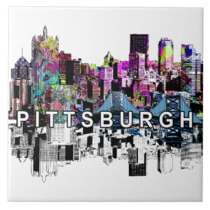 Pittsburgh, Pennsylvania in graffiti Ceramic Tile