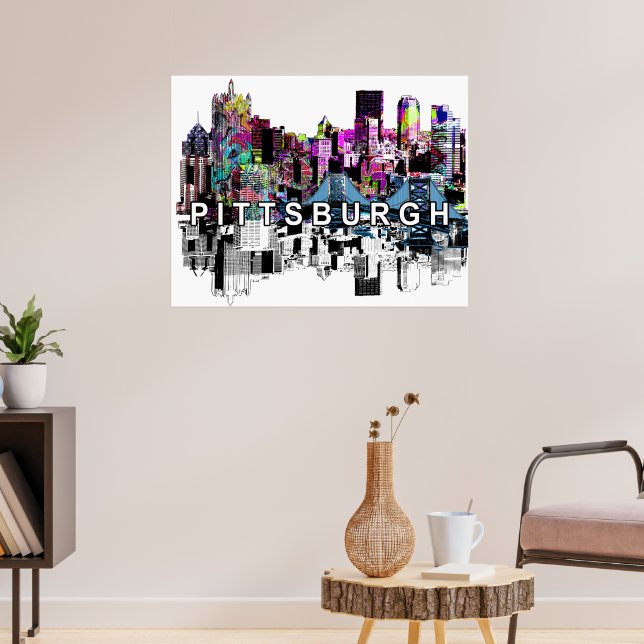 Pittsburgh, Pennsylvania in graffiti Poster (Living Room 3)