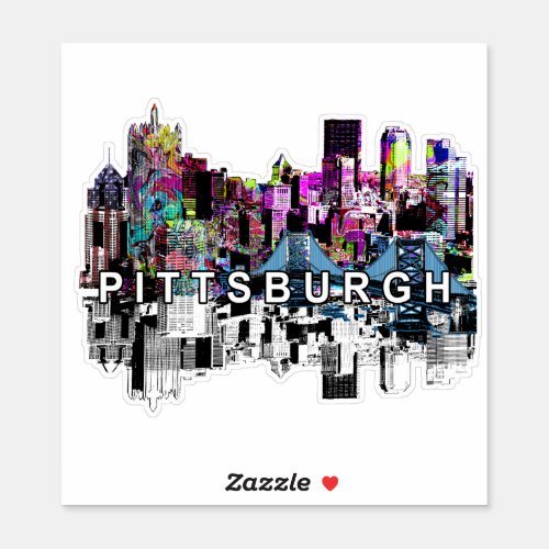 Pittsburgh Pennsylvania in graffiti Sticker