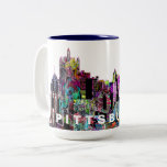 Pittsburgh, Pennsylvania in graffiti Two-Tone Coffee Mug