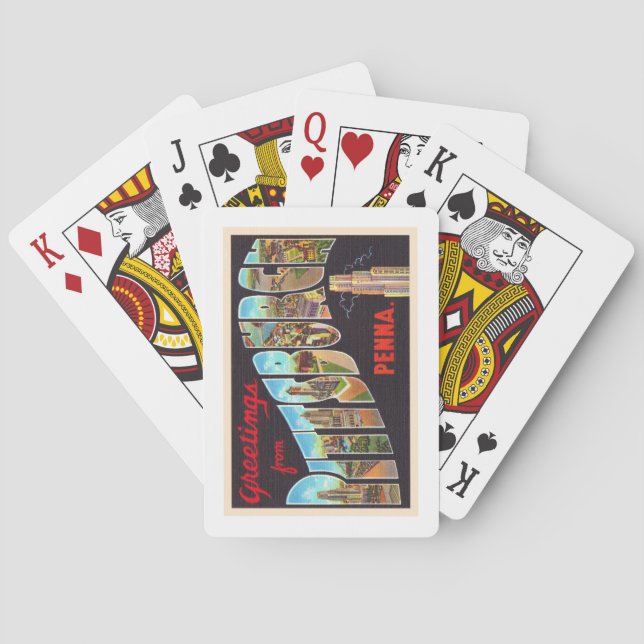 Pittsburgh Pennsylvania PA Large Letter Postcard Poker Cards (Back)