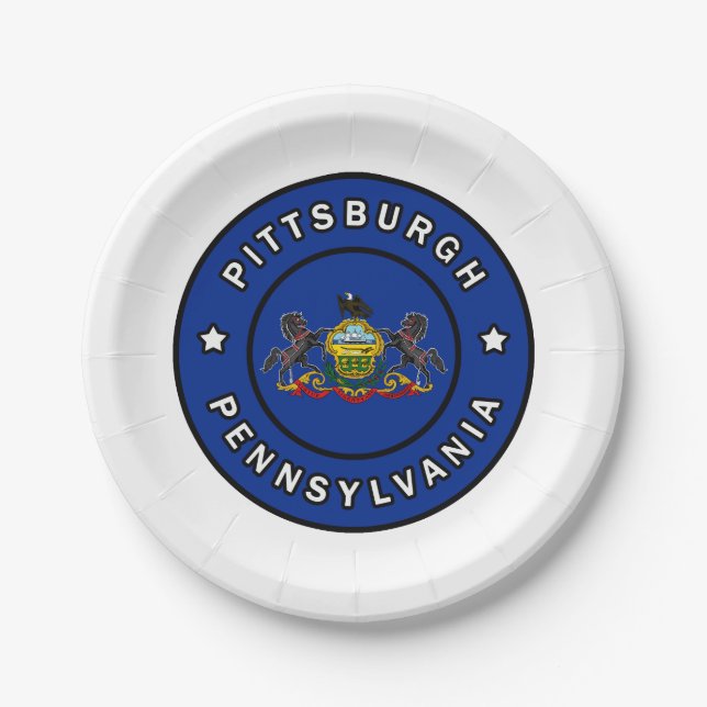Pittsburgh Pennsylvania Paper Plates (Front)