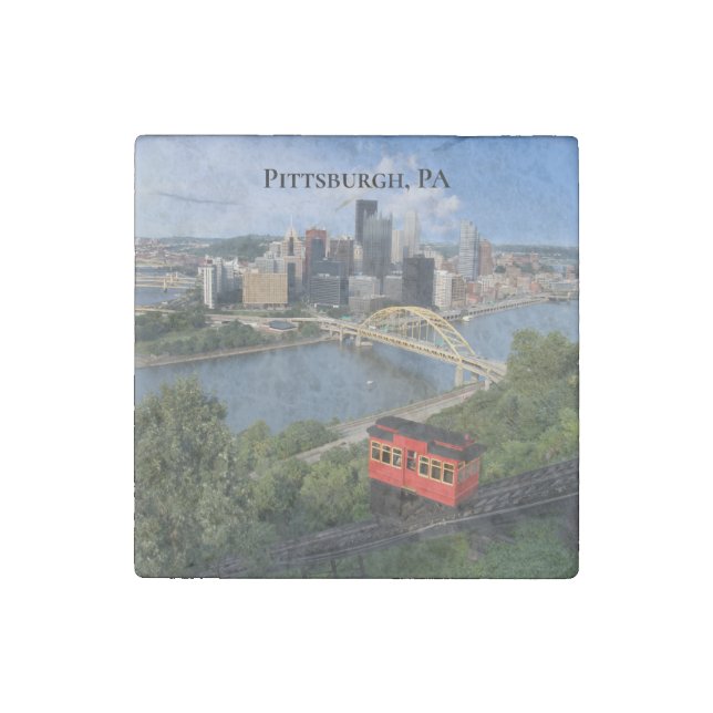Pittsburgh Pennsylvania Photograph Stone Magnet (Front)
