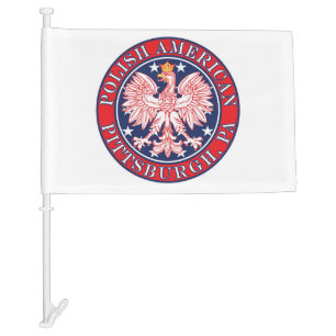 Pittsburgh Pennsylvania Polish Eagle Car Flag
