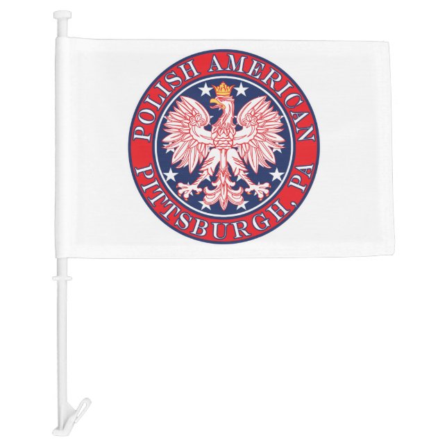 Pittsburgh Pennsylvania Polish Eagle Car Flag (Front)