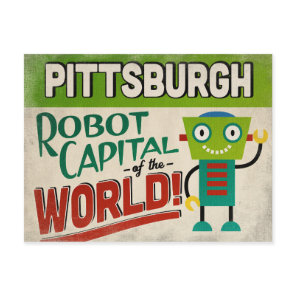 Pittsburgh Pennsylvania Robot - Funny Vintage Postcard