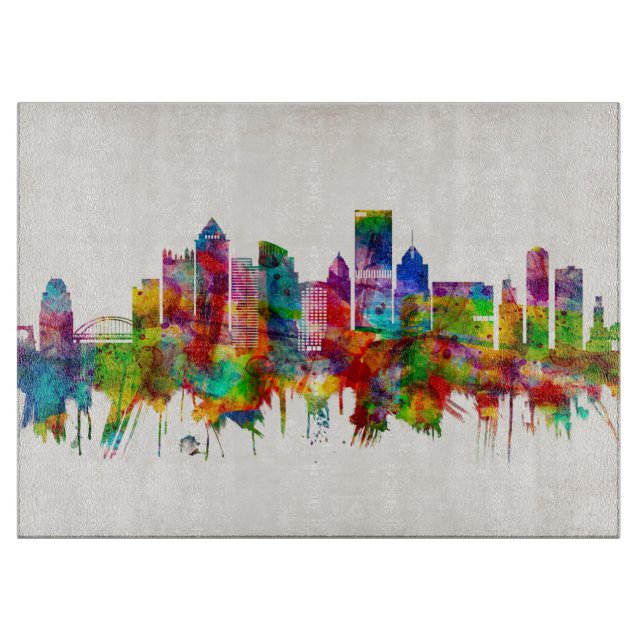 Pittsburgh Pennsylvania Skyline Cutting Board (Front)