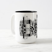 Pittsburgh, Pennsylvania skyline in black Two-Tone Coffee Mug (Front Left)
