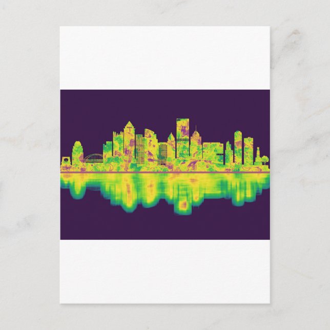 Pittsburgh Pennsylvania Skyline Invitation Postcard (Front)