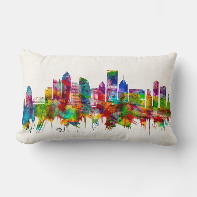 Pittsburgh Pennsylvania Skyline Lumbar Pillow (Front)