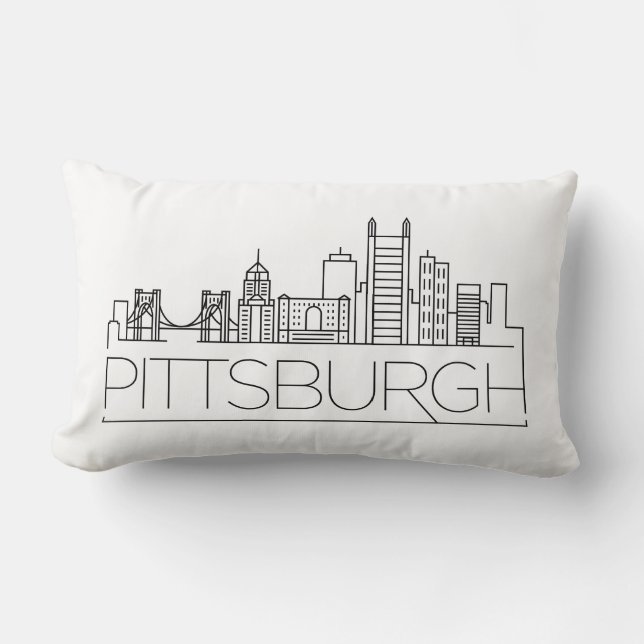 Pittsburgh, Pennsylvania Skyline Lumbar Pillow (Front)