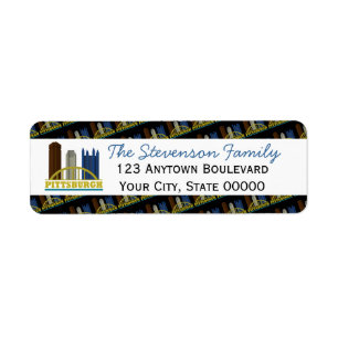 Pittsburgh Pennsylvania Skyline Personalized Label