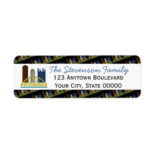 Pittsburgh Pennsylvania Skyline Personalized Label