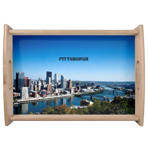 Pittsburgh, Pennsylvania skyline photograph Serving Tray