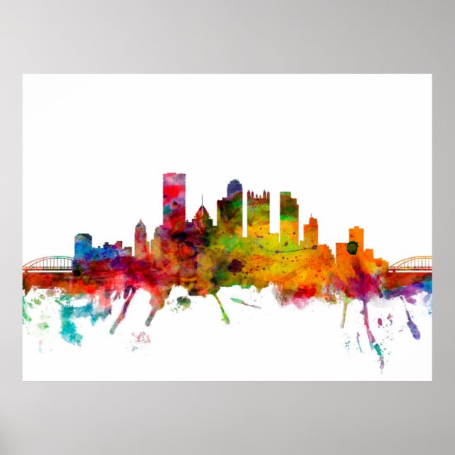 Pittsburgh Pennsylvania Skyline Poster (Front)