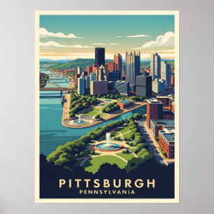 Pittsburgh, Pennsylvania Skyline Poster