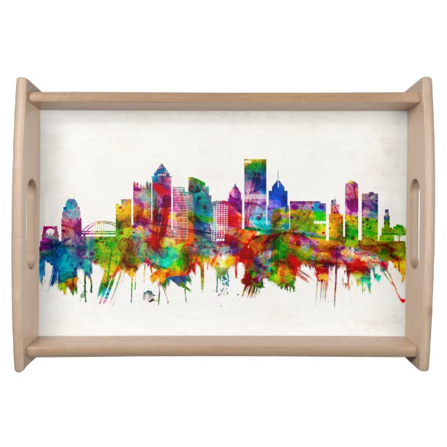 Pittsburgh Pennsylvania Skyline Serving Tray (Front)