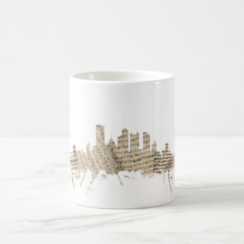 Pittsburgh Pennsylvania Skyline Sheet Music Citysc Coffee Mug