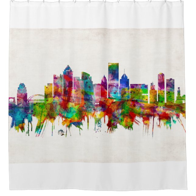 Pittsburgh Pennsylvania Skyline Shower Curtain (Front)