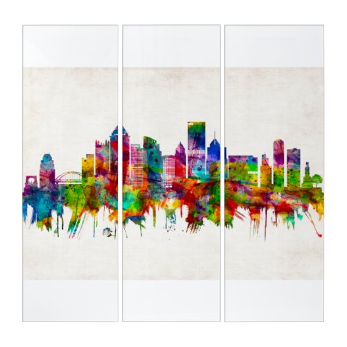 Pittsburgh Pennsylvania Skyline Triptych