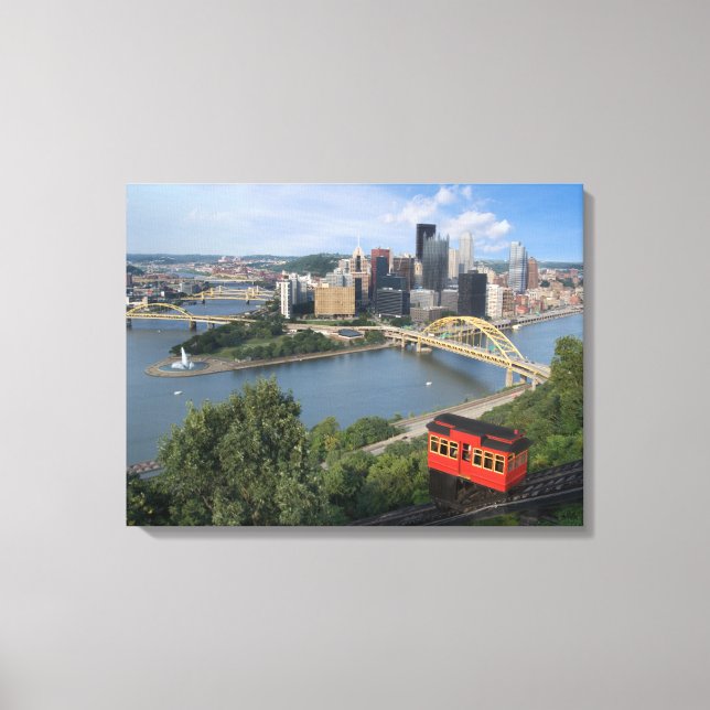 Pittsburgh Pennsylvania Skyline with Incline Canvas Print (Front)